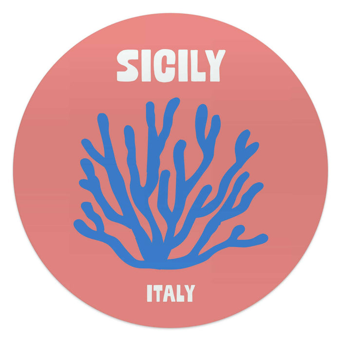 Reinders - Sicilië - Glasschilderij Ø 50 cm - Roze