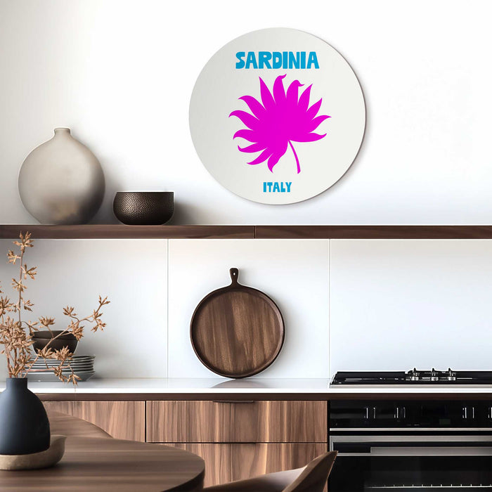 Reinders - Sardinië - Glasschilderij Ø 50 cm - Roze