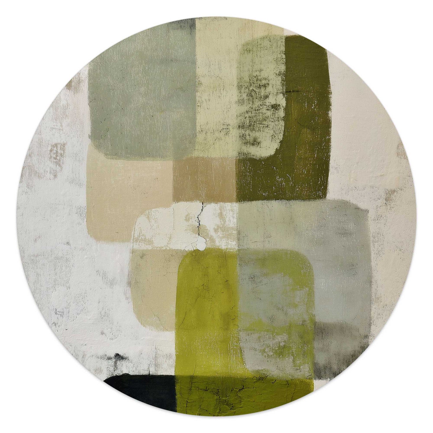 Reinders - Groentinten - Glasschilderij Ø 50 cm - Groen