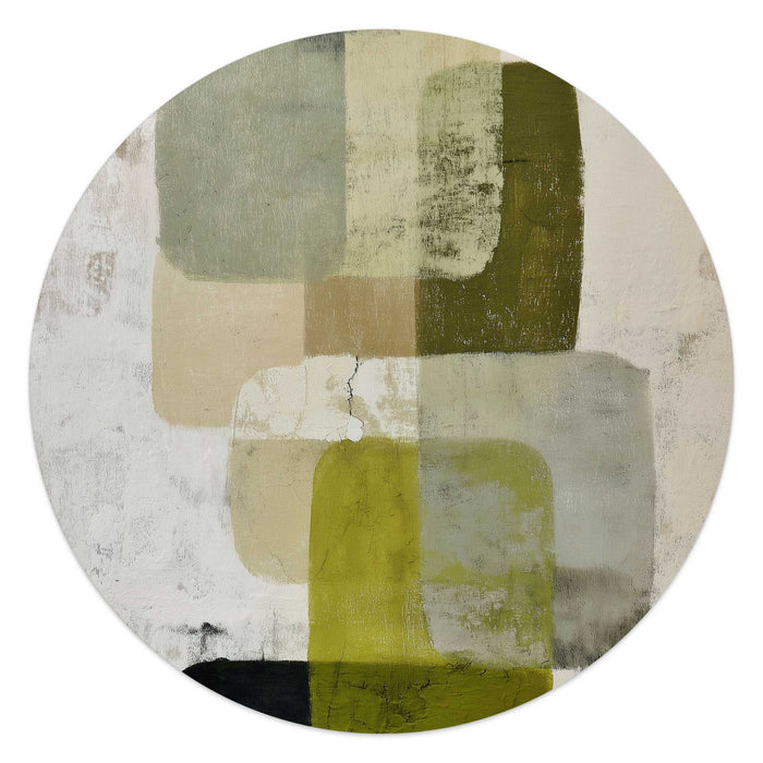 Reinders - Groentinten - Glasschilderij Ø 50 cm - Groen