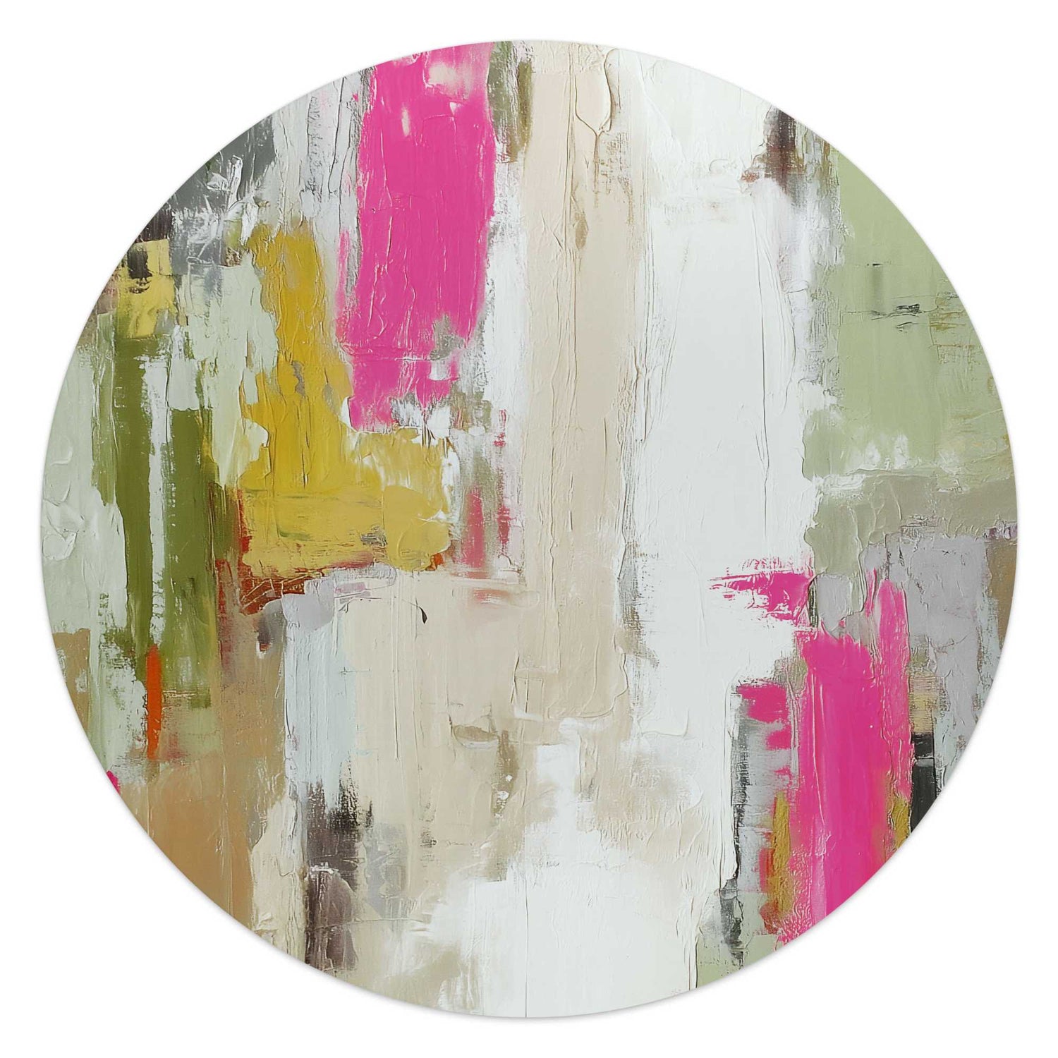 Reinders - Abstracte harmonie - Glasschilderij Ø 50 cm - Bont