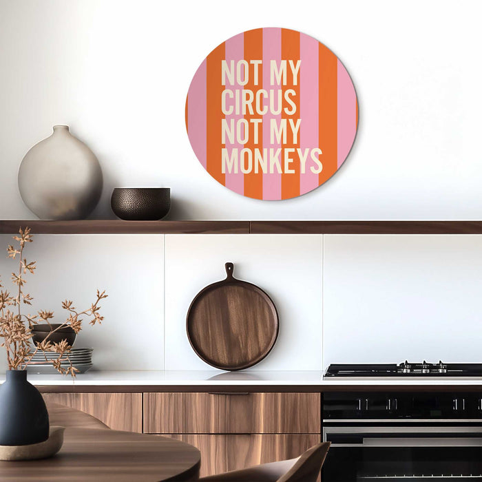 Reinders - Niet mijn circus - Glasschilderij Ø 50 cm - Oranje