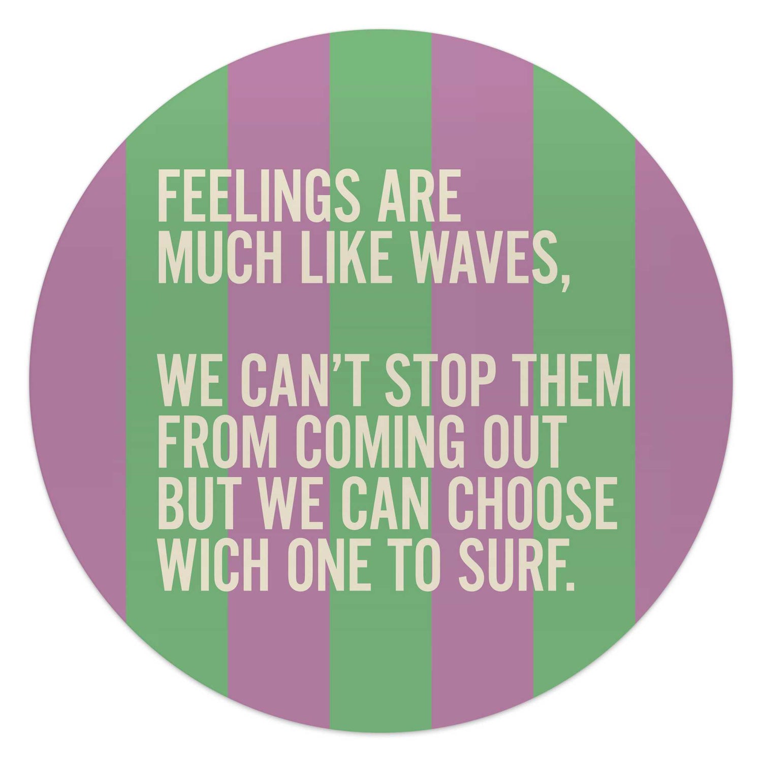 Reinders - Gevoelens zijn als golven - Glasschilderij Ø 50 cm - Paars