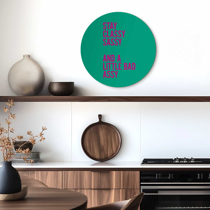 Reinders - Classy and sassy - Glasschilderij Ø 50 cm - Groen