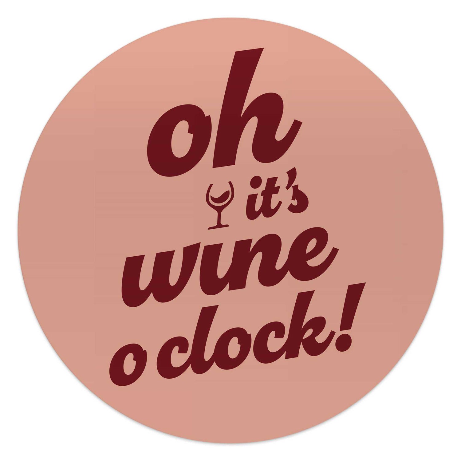 Reinders - Tijd voor wijn - Bordeauxrood - Glasschilderij Ø 50 cm - Rood