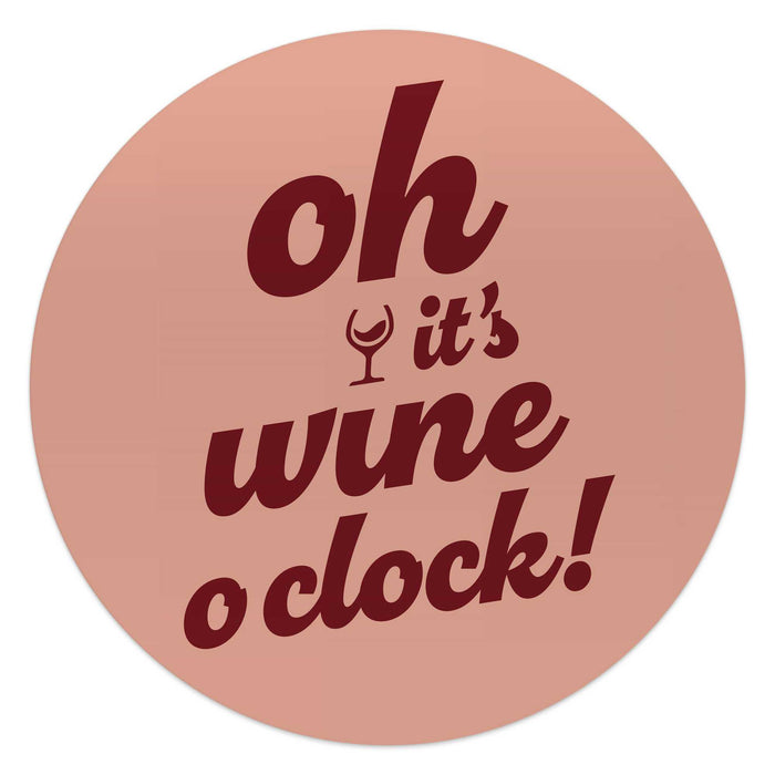 Reinders - Tijd voor wijn - Bordeauxrood - Glasschilderij Ø 50 cm - Rood