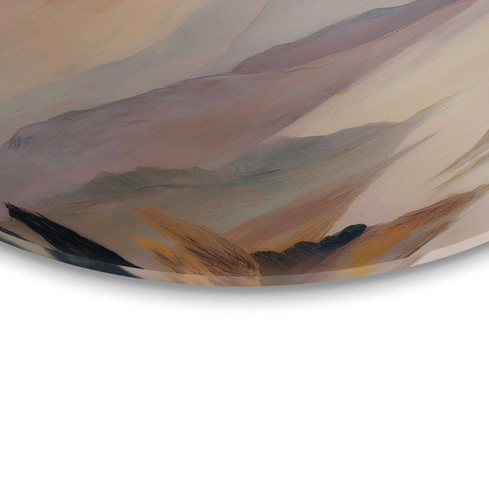 Reinders - Landschap I - Glasschilderij Ø 50 cm - Bruin