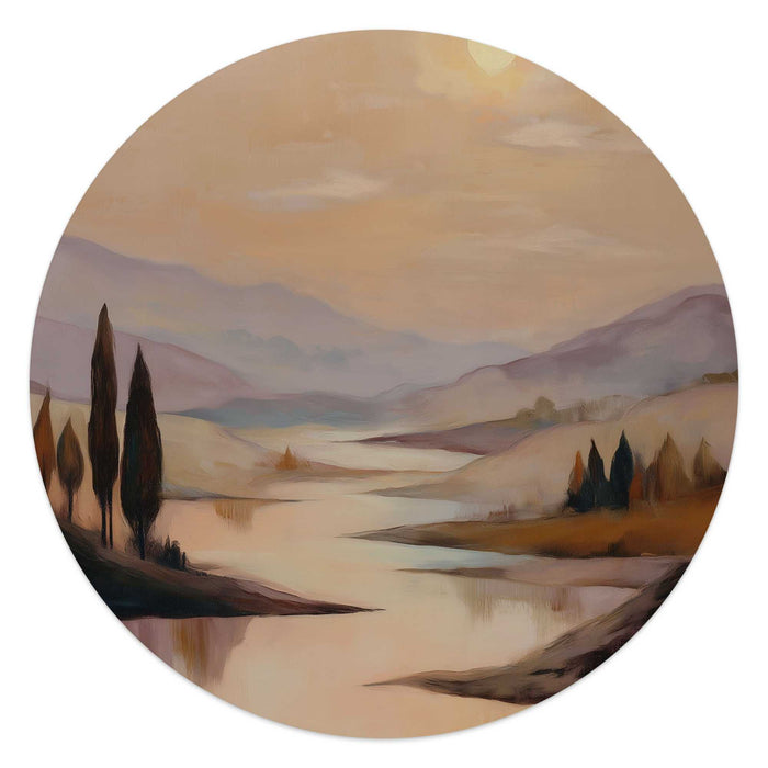 Reinders - Landschap II - Glasschilderij Ø 50 cm - Bruin