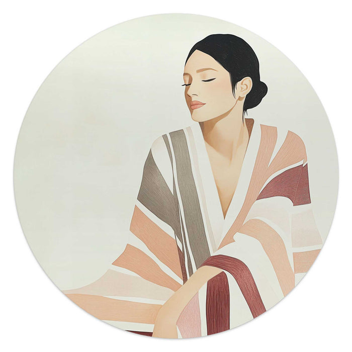 Reinders - Rustige elegantie - Glasschilderij Ø 50 cm - Beige