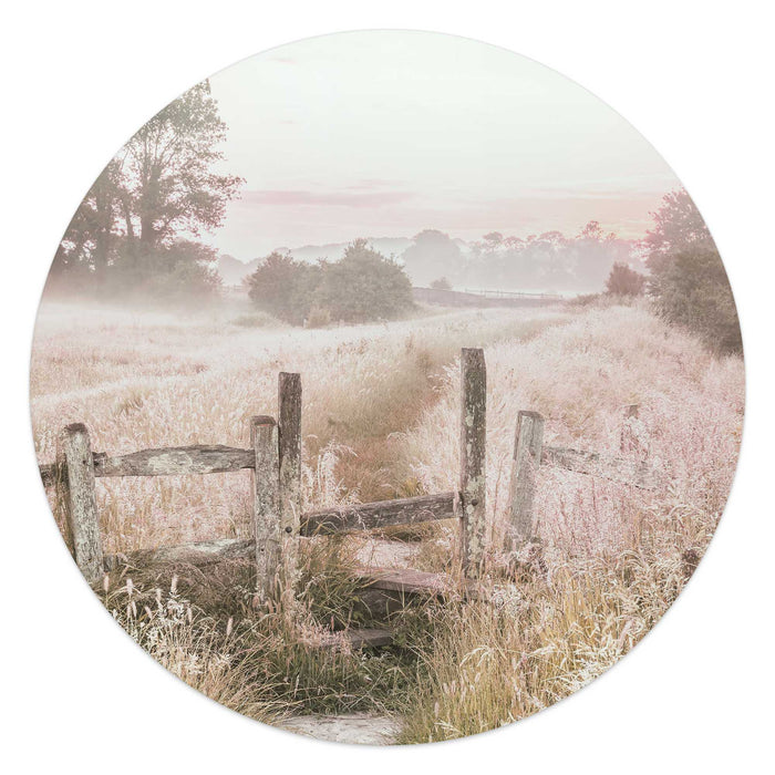 Reinders - Ochtenddauw in de weide - Glasschilderij Ø 50 cm - Beige
