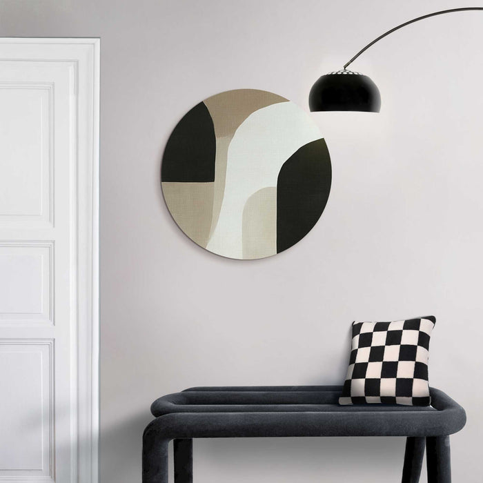 Reinders - Abstracte sfeer II - Glasschilderij Ø 50 cm - Beige