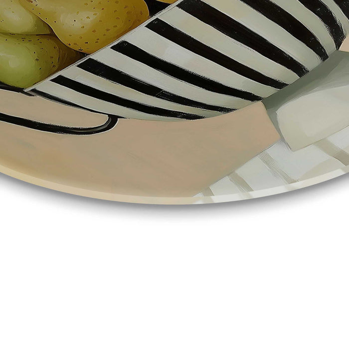 Reinders - Schaal met peren - Glasschilderij Ø 50 cm - Groen