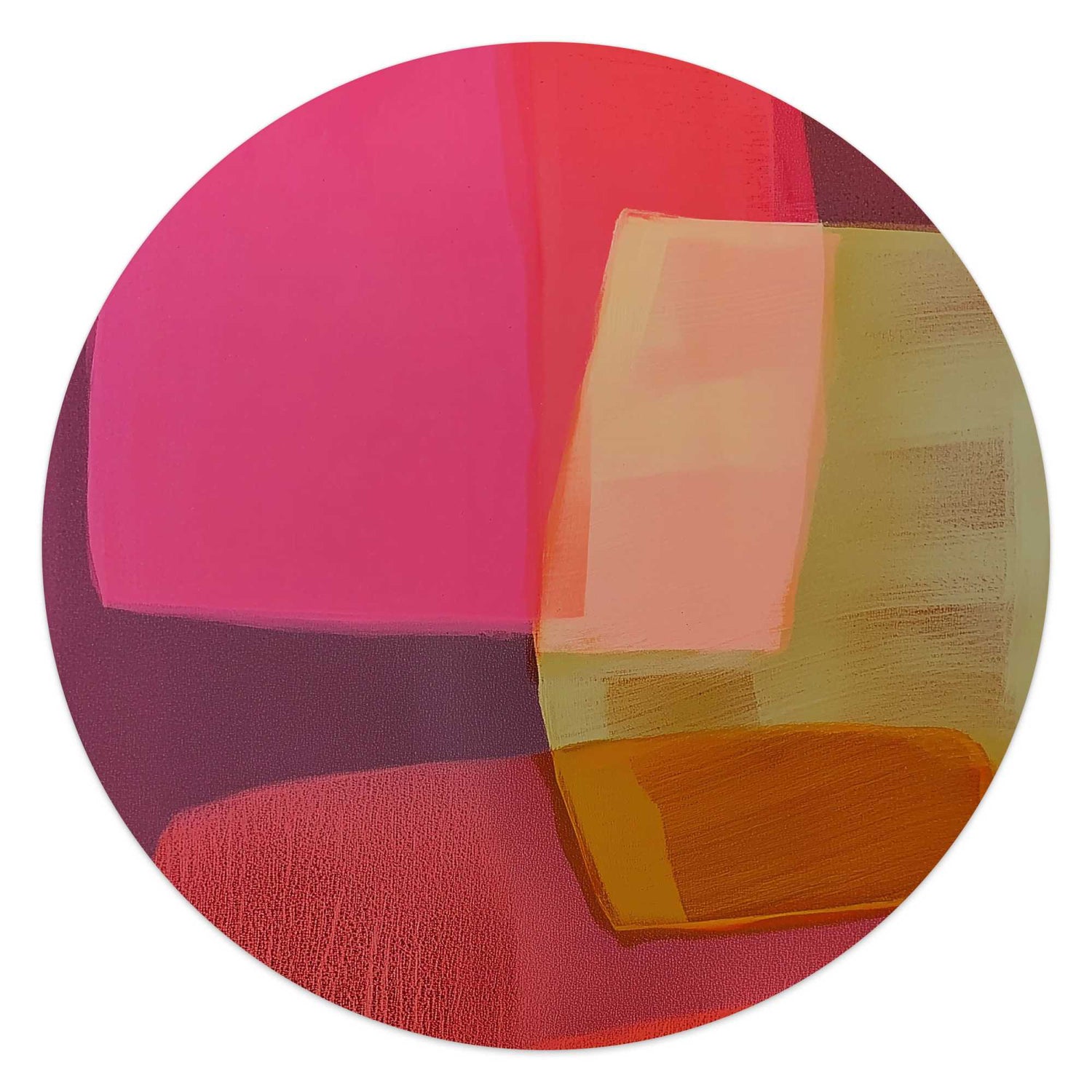 Reinders - Roze tinten II - Glasschilderij Ø 50 cm - Roze