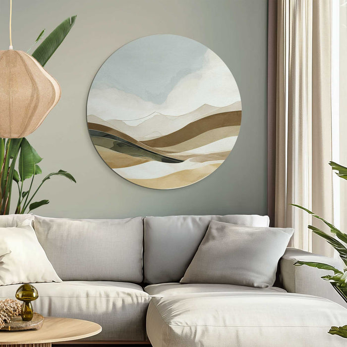 Reinders - Neutrale natuur - Glasschilderij Ø 70 cm - Beige