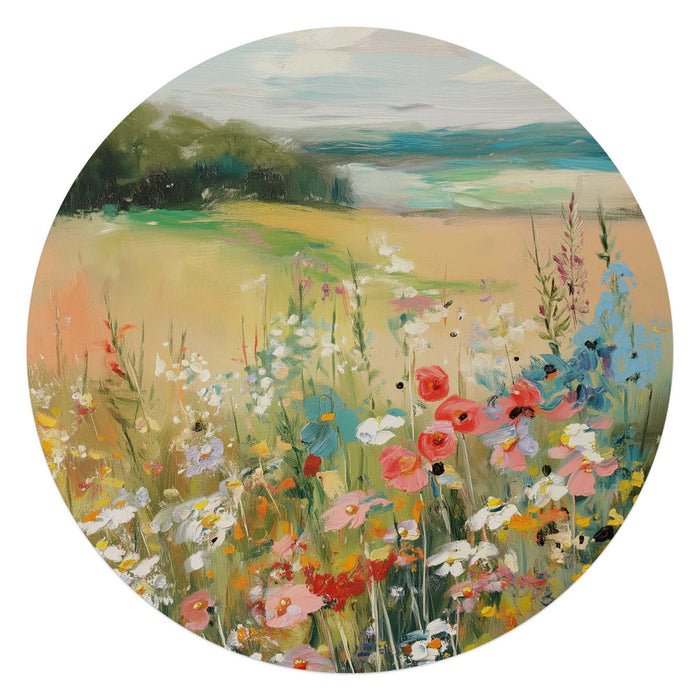 Reinders - Zomers strand - Glasschilderij Ø 70 cm - Beige