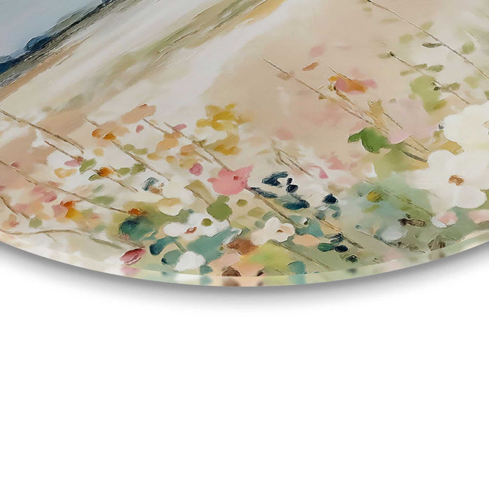 Reinders - Lente horizon - Glasschilderij Ø 70 cm - Beige