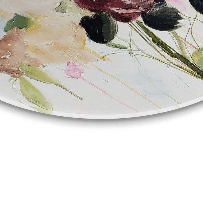 Reinders - Herfstboeket II - Glasschilderij Ø 70 cm - Beige