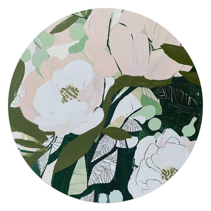 Reinders - Bloemen in bloei - Glasschilderij Ø 70 cm - Groen