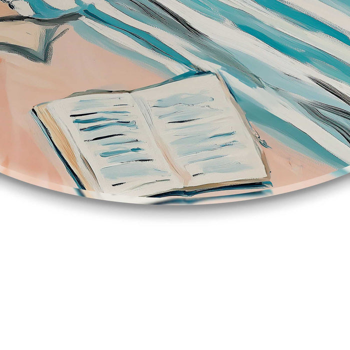 Reinders - Lees & Ontspan - Glasschilderij Ø 70 cm - Blauw