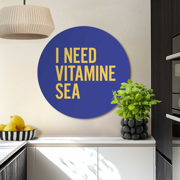 Reinders - Vitamin Sea - Glasschilderij Ø 70 cm - Blauw