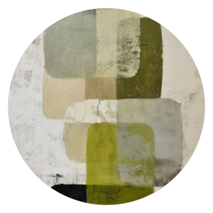 Reinders - Groentinten - Glasschilderij Ø 70 cm - Groen