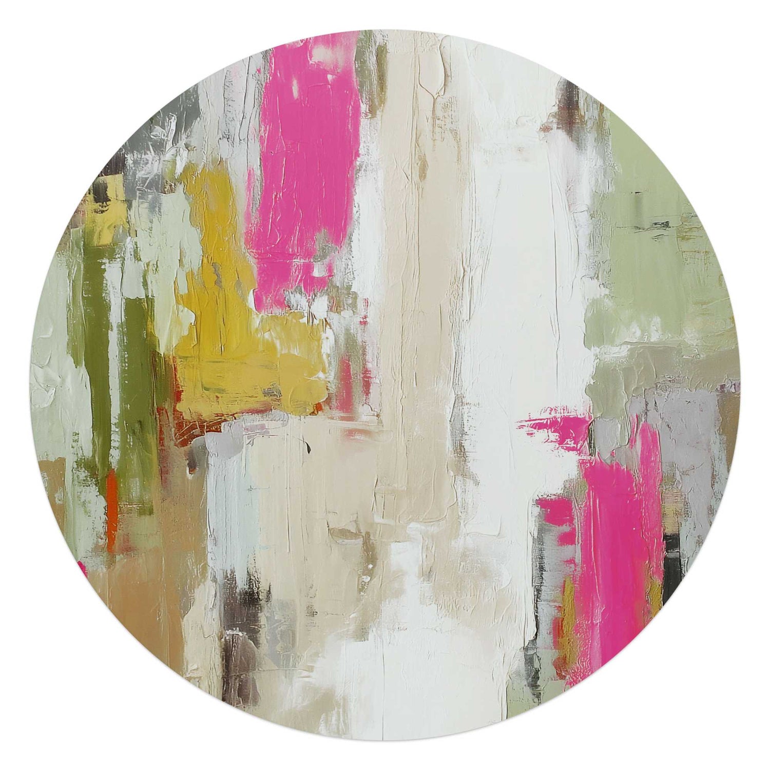 Reinders - Abstracte harmonie - Glasschilderij Ø 70 cm - Bont