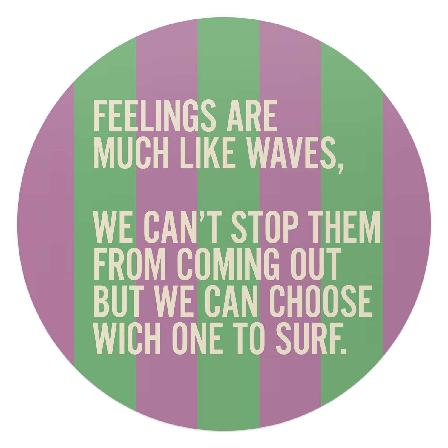 Reinders - Gevoelens zijn als golven - Glasschilderij Ø 70 cm - Paars