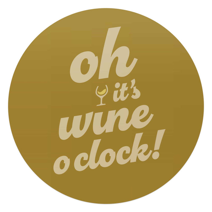 Reinders - Tijd voor wijn - Mosterdgeel - Glasschilderij Ø 70 cm - Geel