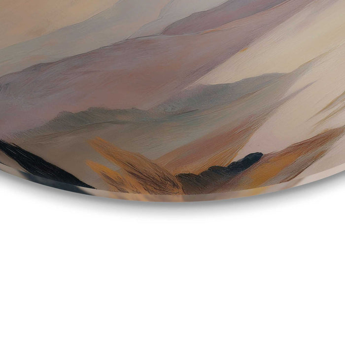 Reinders - Landschap I - Glasschilderij Ø 70 cm - Bruin