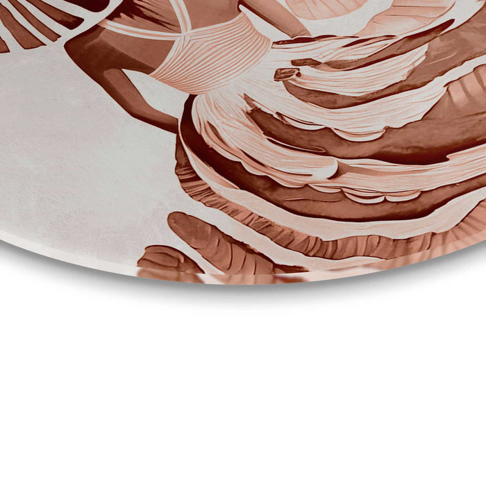 Reinders - Ronde jurk terracotta - Glasschilderij Ø 70 cm - Oranje