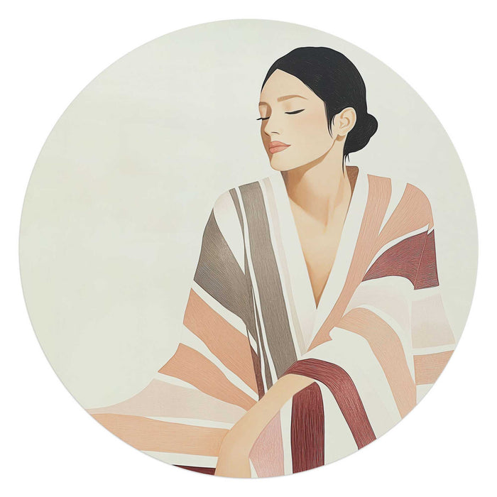 Reinders - Rustige elegantie - Glasschilderij Ø 70 cm - Beige