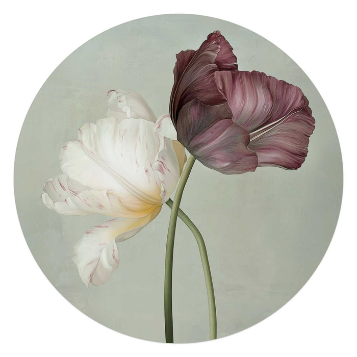 Reinders - Tulpen - Glasschilderij Ø 70 cm - Groen