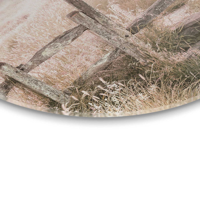 Reinders - Ochtenddauw in de weide - Glasschilderij Ø 70 cm - Beige