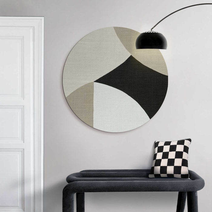 Reinders - Abstracte sfeer I - Glasschilderij Ø 70 cm - Beige