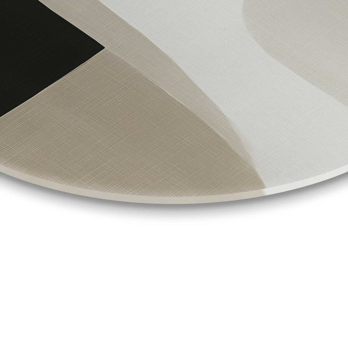 Reinders - Abstracte sfeer II - Glasschilderij Ø 70 cm - Beige