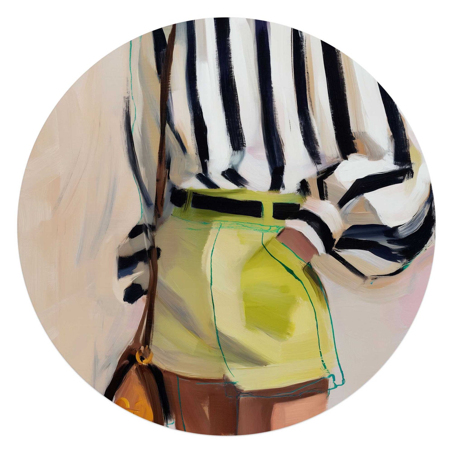 Reinders - Zomerse outfit - Glasschilderij Ø 70 cm - Groen