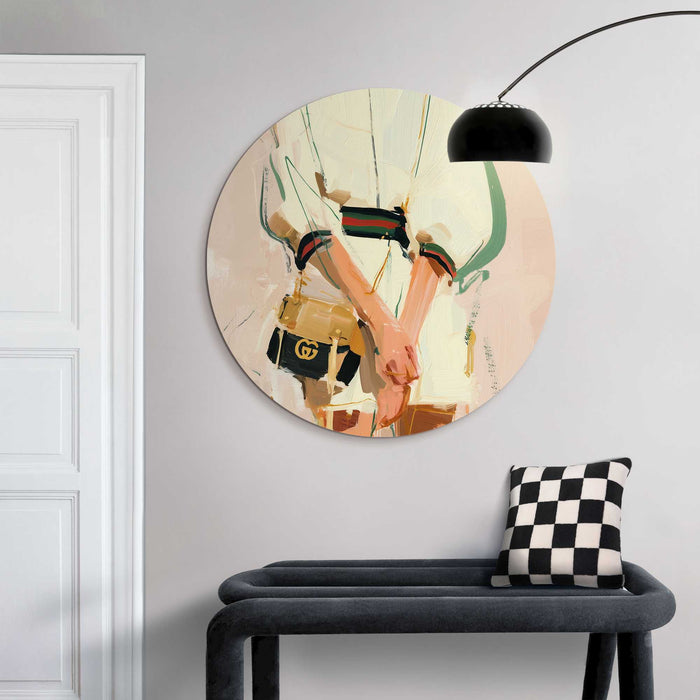 Reinders - Italiaanse looks - Glasschilderij Ø 70 cm - Beige