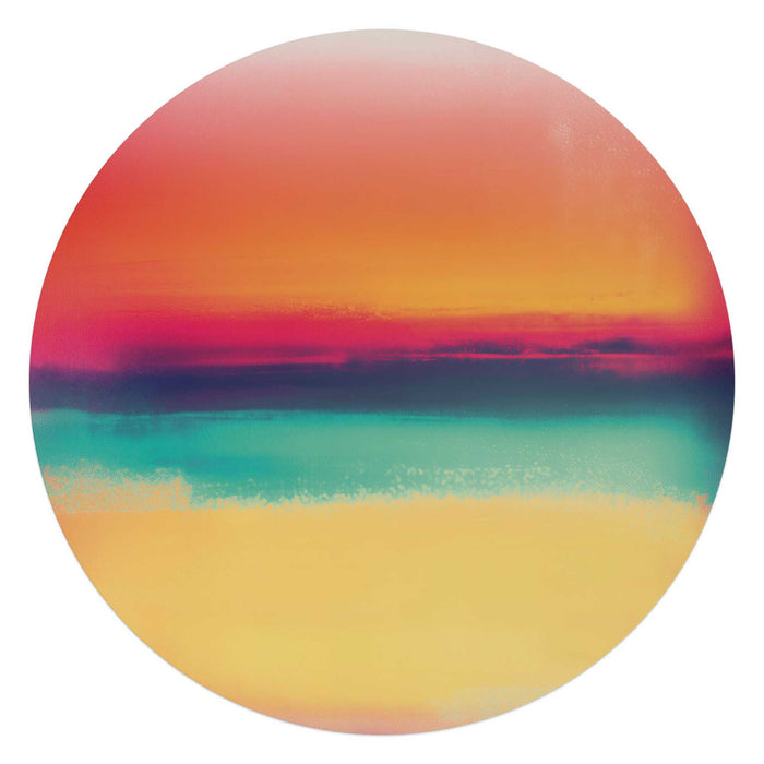 Reinders - Zonsondergang - Glasschilderij Ø 70 cm - Oranje