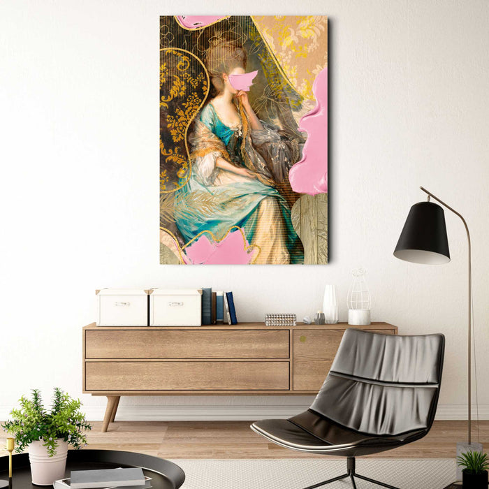 Reinders - Pink Stylish - Glasschilderij 78x116 cm - Bont