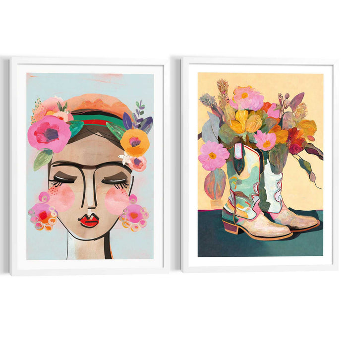 Reinders - Blossom Boots - Schilderijen set 50x70 cm - Bont