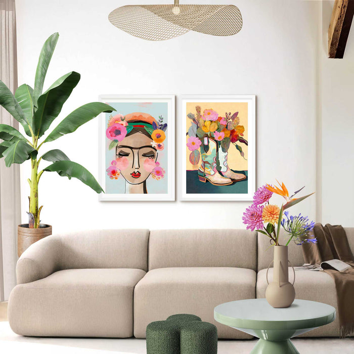 Reinders - Blossom Boots - Schilderijen set 50x70 cm - Bont