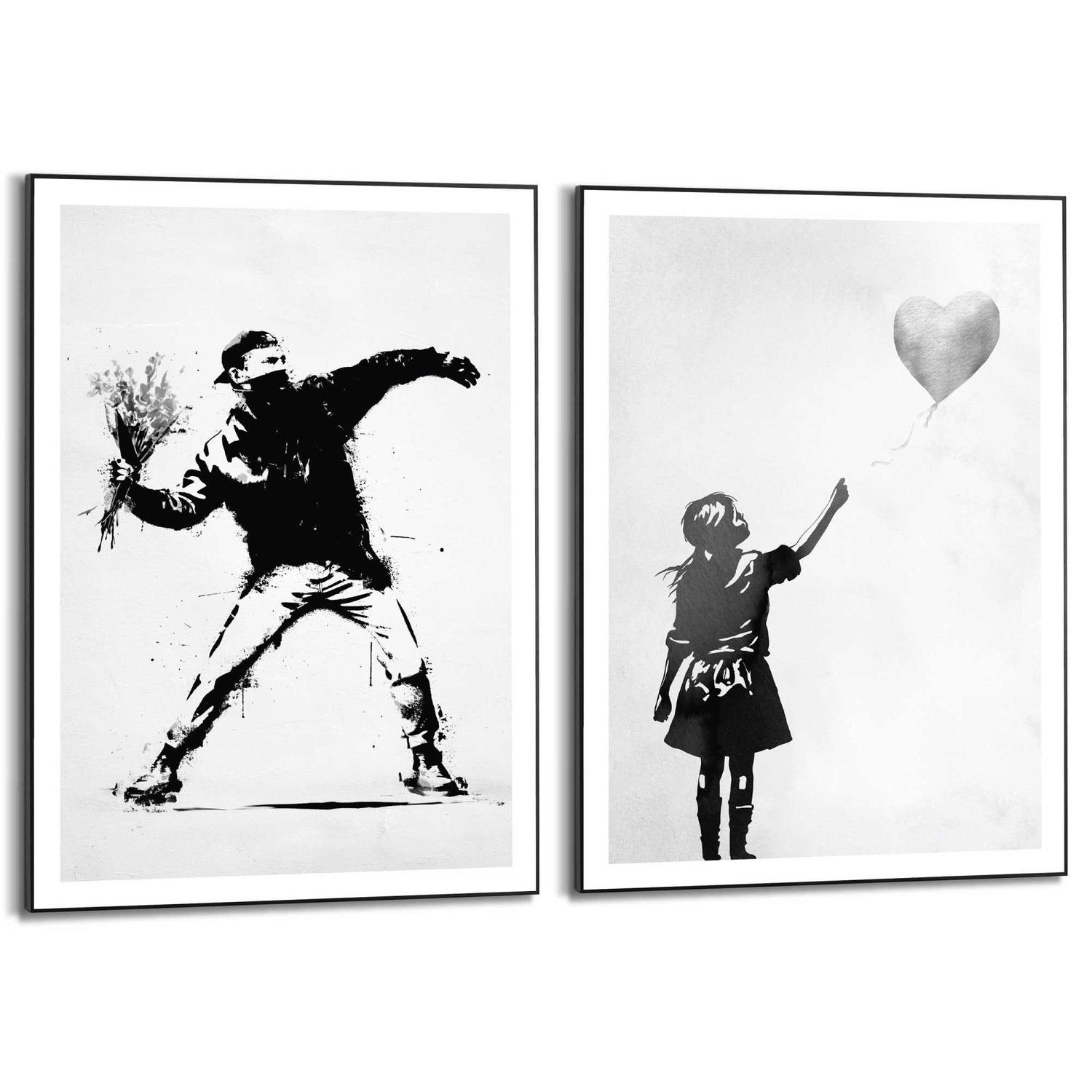 Reinders - Street Art Banksy - Schilderijen set 50x70 cm - Zwart-Wit