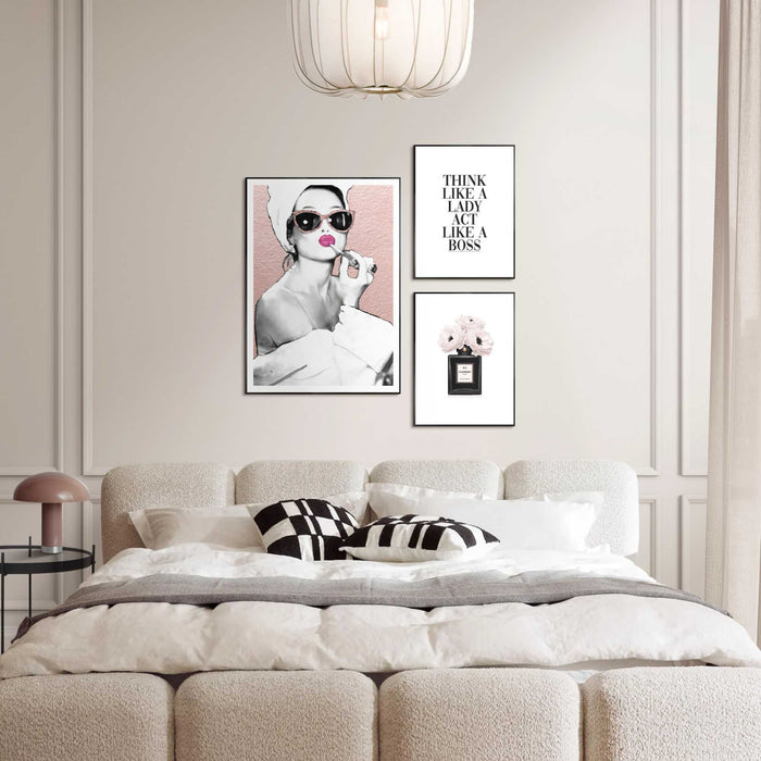 Reinders - Glamour Routine - Set wanddecoratie in diverse formaten 50x70 cm - Roze