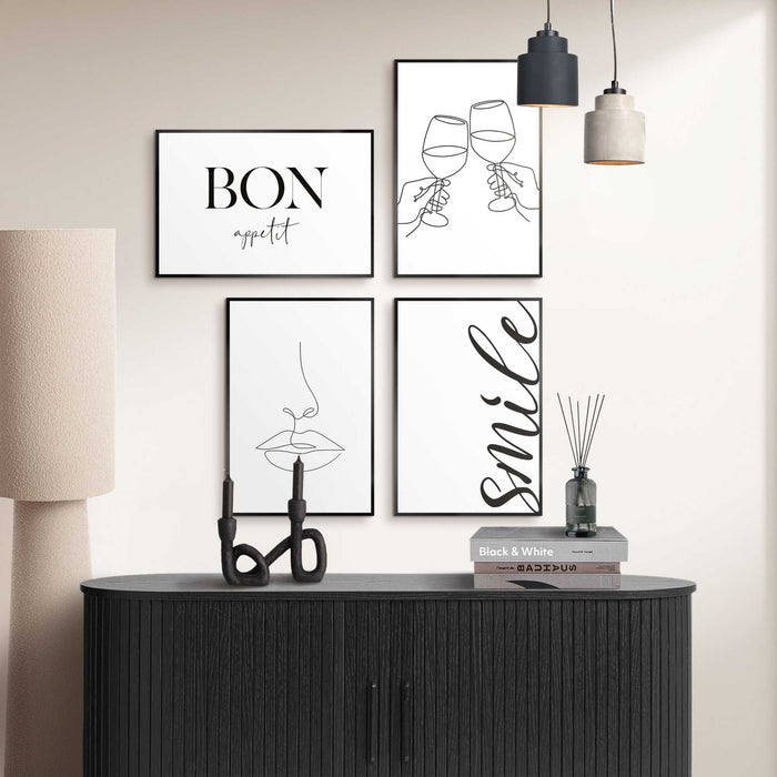 Reinders - Proost - Set wanddecoratie 20x30 cm - Zwart-Wit