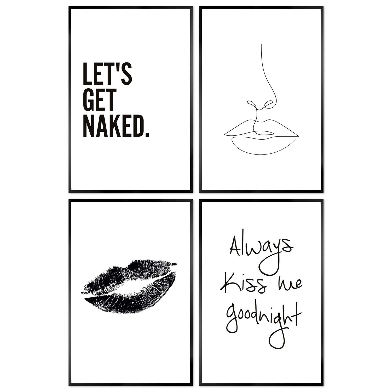 Reinders - Echte liefde - Set wanddecoratie 20x30 cm - Zwart-Wit