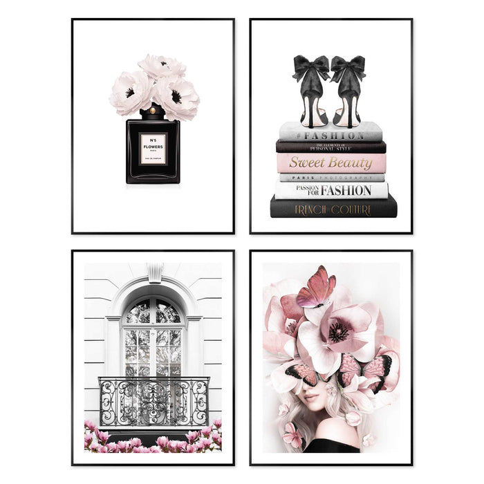 Reinders - Franse mode - Wanddecoratieset 30x40 cm - Roze