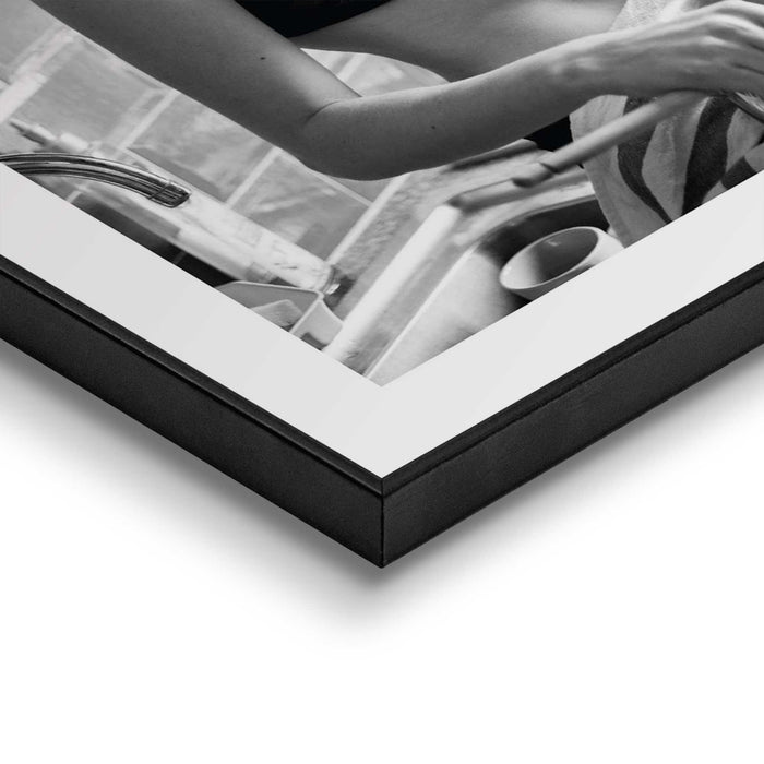 Reinders - Pizza, pasta en wijn - Wanddecoratieset in verschillende formaten 40x50 cm - Zwart-Wit