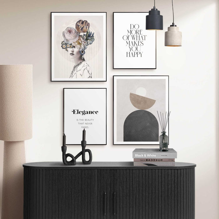 Reinders - Abstracte stijl - Wanddecoratieset in verschillende formaten 40x50 cm - Zwart-Wit