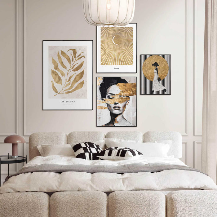 Reinders - Gouden details - Wanddecoratieset in verschillende formaten 50x70 cm - Goudkleurig