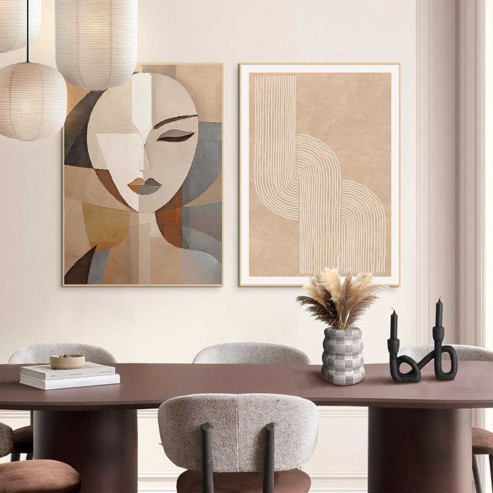 Reinders - Abstract portret - Schilderijen set 50x70 cm - Bruin